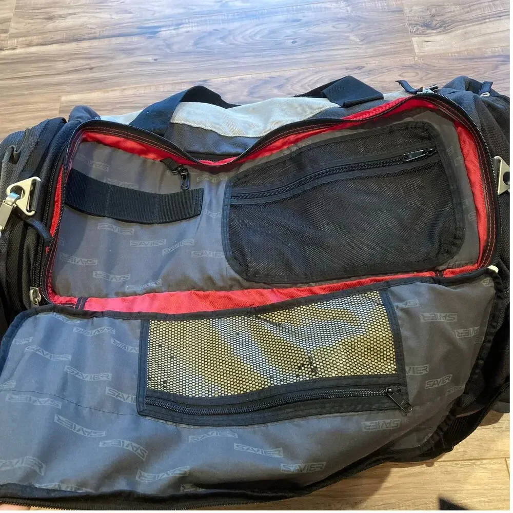 VTG Savier Skateboard Luggage Duffle Bag Black Red Travel Sports Gym Gear 15x31